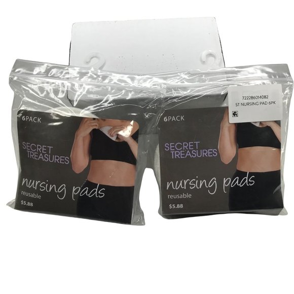 Lot of 2 Packs of 6 Secret Treasures Washable Reusable Nursing Pads New - Picture 1 of 5